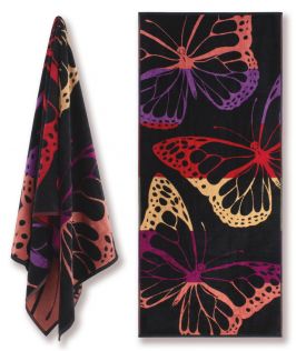 Cotton Velour Beach Towel - Butterflies 