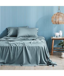 Canningvale Australia Lustro Queen Sheet Set Misty Teal