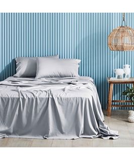 Canningvale Australia Lustro Queen Sheet Set Perla Silver