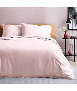 Canningvale Australia Sienna Sateen Single Quilt Cover Set Shell Pink