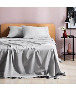 Canningvale Australia Sienna Sateen Single Sheet Set Silver Silk