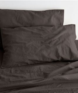  Canningvale Australia Sogno Linen Cotton Sheet Set Queen Bed Legna Brown