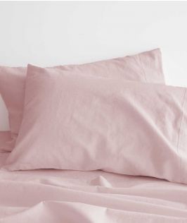 Canningvale Australia Sogno Linen Cotton Sheet Set Queen Bed Amore Blush