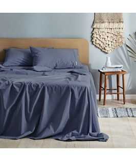 Canningvale Australia Vintage Softwash Cotton Single Sheet Set - Bombay Blue