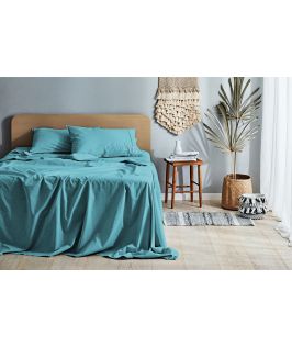 Canningvale Australia Vintage Softwash Cotton Single Sheet Set - Island Aqua